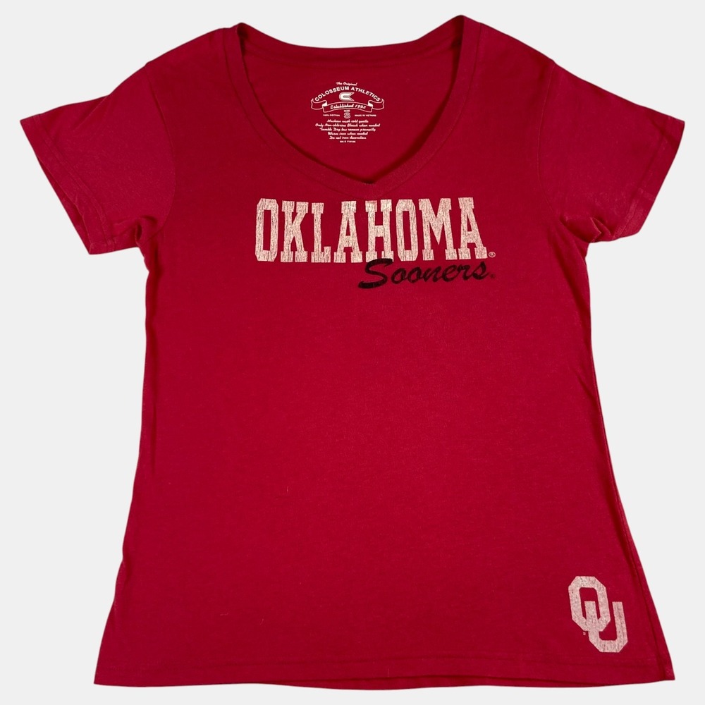 Colosseum Athletics Shirt Womens Oklahoma Sooners OU V-Neck Size Small NWT